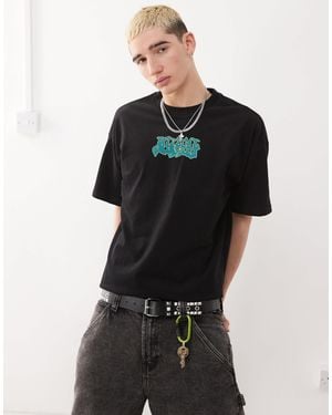 Weekday – great – kastiges t-shirt - Schwarz