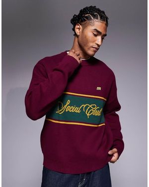 Prohibited Knitted Logo Jumper - Red