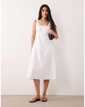 Calvin Klein Cotton Poplin Midi Dress - Pink