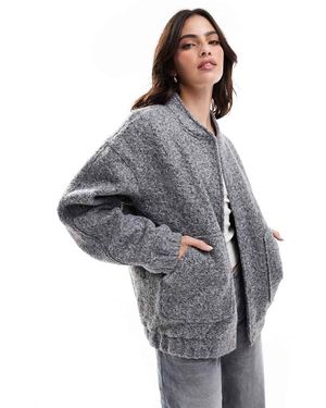 Vero Moda Slouchy Textured Bomber Jacket - Grey