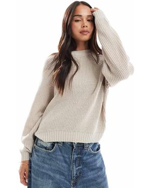 Threadbare Jersey Blanco Hueso Con Cuello Redondo De - Neutro