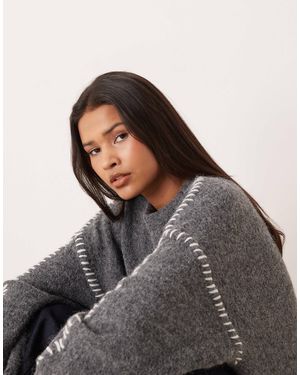 Jdy Knitted Sweater With Stich Detail - Gray