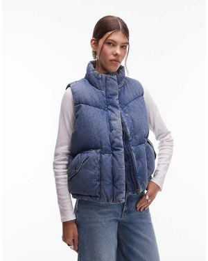 Levi's Western Denim Puffer Gilet - Blue