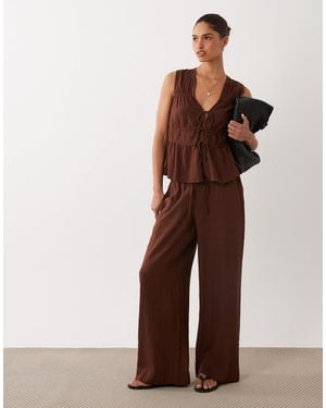Nobody's Child Tadlow Linen Blend Trouser - Brown