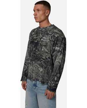 Good For Nothing T-shirt gaufré à manches longues et imprimé camouflage - kaki - Noir