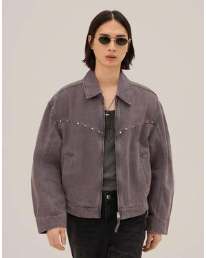 Bershka Studded Jacket - Brown