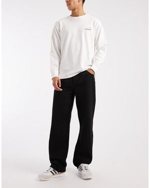 ASOS Pantaloni Larghi Neri Con Pieghe - Bianco