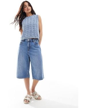Stradivarius Denim Jorts - Blue