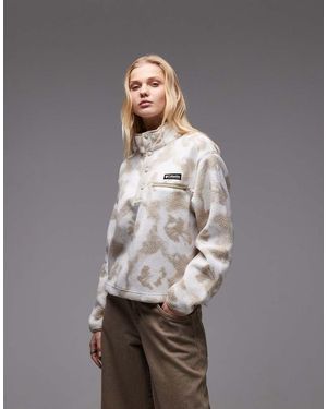 Columbia Polar Corto Con Diseño Estampado Y Media Tapeta De Botones De Presión Helvetia Ii De -Neutro - Gris