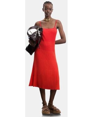 Desigual Jurk Van 100% Katoen Met Bandjes - Rood