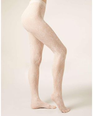 Calzedonia Floral Lace Tights - Natural