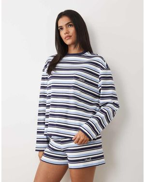 4th & Reckless T-Shirt A Righe - Blu