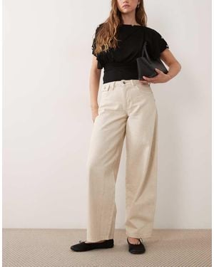 ASOS Barrel Jean With Pocket Flaps - Natural