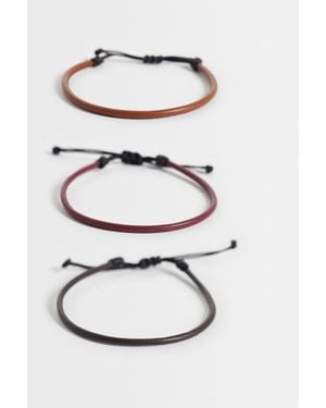 ASOS 3 Pack Of Faux-leather Bracelets - White