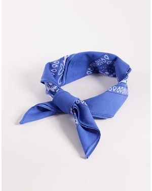 South Beach Paisley Print Headscarf - Blue
