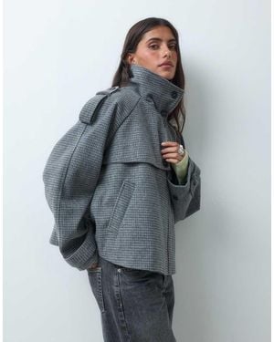 ASOS Cropped Nette Capejas Met Opstaande Kraag - Grijs