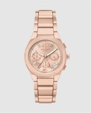 ARMANI EXCHANGE Sync Chronograph Rose-Tone Stainless Steel Watch - Metallic