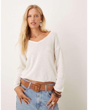 Mango Lightweight Slouchy Knitted Top - White