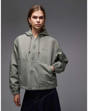 Obey Lula Hooded Rain Jacket - Grey