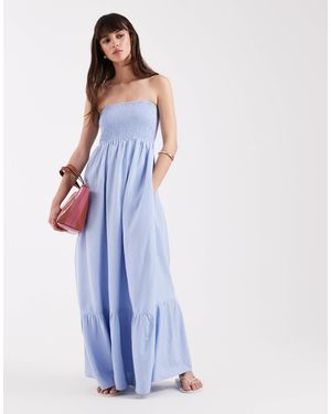 Aware Robe bandeau longue style bohème - clair - Bleu