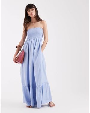 Aware – trägerloses boho-maxikleid - Blau