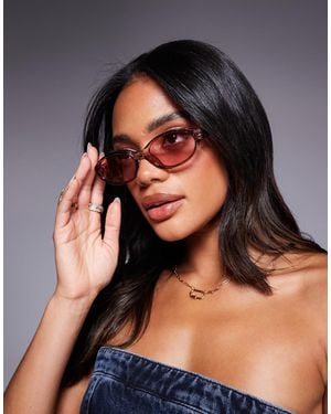 Quay Quay – aura points – schmale ovale sonnenbrille - Pink