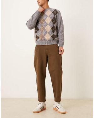 ASOS Vaqueros Color Malva Sobretintado De Corte Tapered Holgado De - Neutro