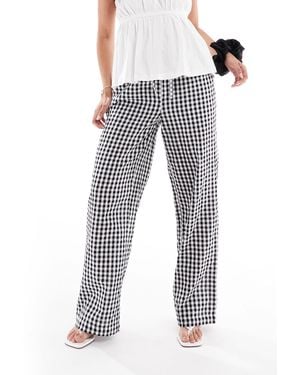 Pieces High Waist Wide Leg Pants - Gray