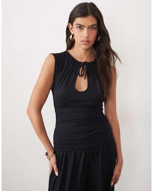 Gina Tricot Co-ord Key Hole Detail Cami Top - Black