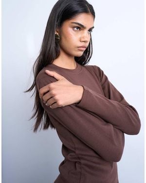 TOPSHOP Camiseta Básica De Manga Larga De - Morado