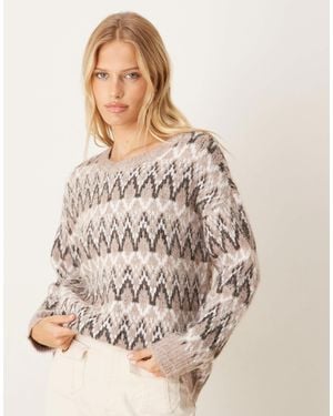 Vila Chunky Fairisle Sweater - Natural