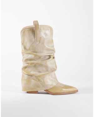 SIMMI Simmi London Ituama Foldover Low Ankle Boots - White