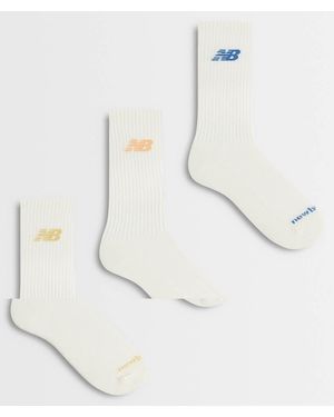 New Balance Confezione Da 3 Paia Di Calzini Crew Per Tutti I Giorni Stagionali - Bianco
