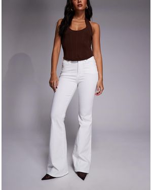 GOOD AMERICAN High Rise Good Legs Flare Jean - Purple
