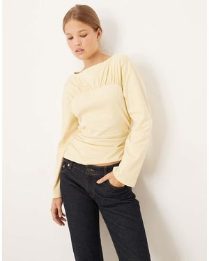 ASOS Getailleerde Top Met Gebogen Cocoonmouwen - Naturel