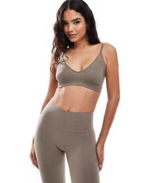 Vero Moda – nahtloses bh-oberteil - Braun