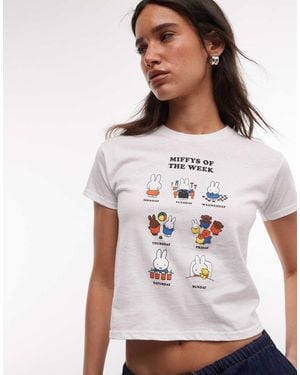 Daisy Street X Miffy Days Of The Week Baby Tee - White