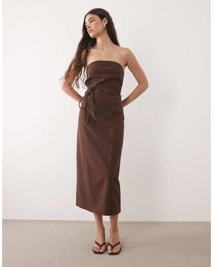 Nobody's Child Tailored Bandeau Dress - Brown