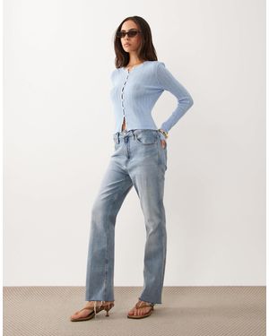 GOOD AMERICAN Lightweight Button Through Cardigan - Blue