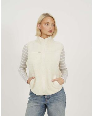 Brave Soul Zip Through Fleece Gilet - Natural