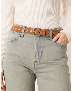Accessorize Premium Grommets Belt - Gray