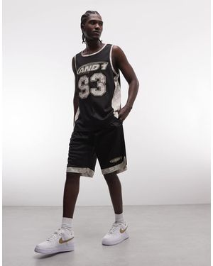 AND1 Logo Airtex Basketball Shorts With Contrast Camo Trim - White