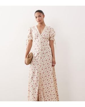 Miss Selfridge Button Through Maxi Tea Dress - Natural