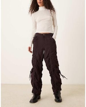 Free People Scorpio Shirred Trousers - Natural