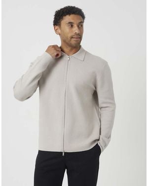 Brave Soul Collared Zip Through Cardigan - Grey