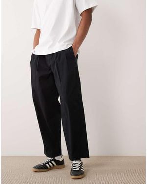 Abercrombie & Fitch Pleated baggy Poplin Trousers - White
