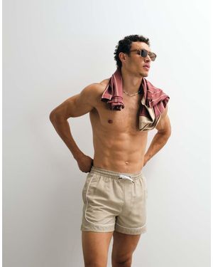 Aray Swimshorts With Contrast Trim - Brown