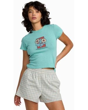 RVCA 411 Fitted T-Shirt - Blue