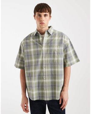 ASOS Oversized Plaid Shirt - Gray