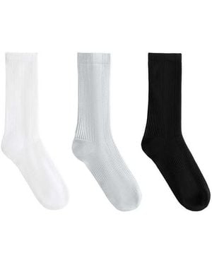 Oysho 3 Pairs Of Classic Polyamide Blend Sports Socks - White